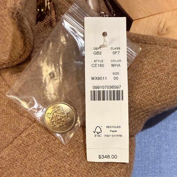 J.CREW *NWT* Nello Gori Toscana coat in Italian stadium-cloth wool blend - Picture 7 of 8